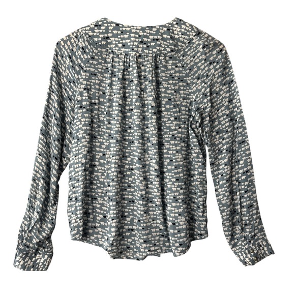 Y2k Anthropologie Top Blouse Women's US 2 (PXS) Green Polar Bear Long Sleeves - Picture 3 of 9